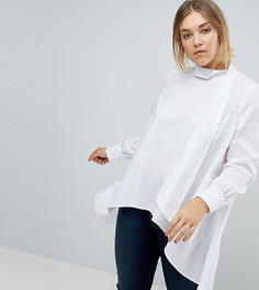 Удлиненная рубашка с шарфом ASOS CURVE - Белый