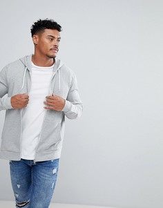 Худи серого меланжевого цвета на молнии ASOS - Серый