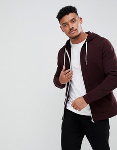 Бордовый худи на молнии ASOS - Красный