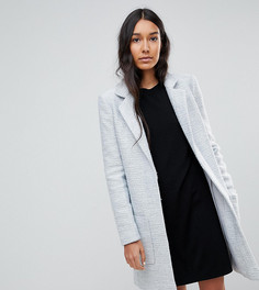 Фактурное пальто узкого кроя ASOS TALL - Серый