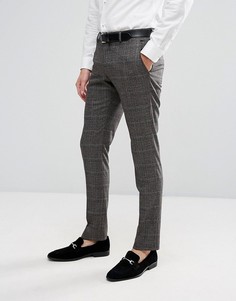 Брюки скинни в клетку Selected Homme - Коричневый