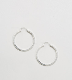 Серебряные серьги-кольца с гравировкой DesignB London - Серебряный