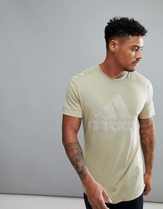 Бежевая футболка с логотипом adidas Athletics CG2108 - Бежевый