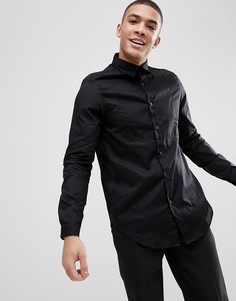 Черная удлиненная прозрачная рубашка классического кроя ASOS - Черный