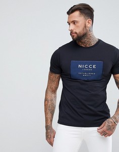Черная футболка с темно-синим логотипом Nicce London - Черный