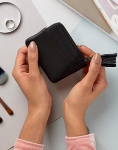 Кожаный кошелек для монет с кисточкой ASOS - Черный