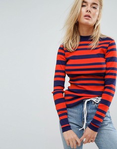 Трикотажный топ с полосками и логотипом Tommy Jeans - Оранжевый