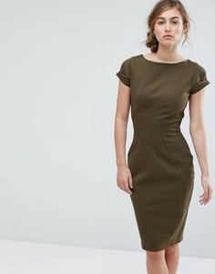 Платье-футляр с присборенными короткими рукавами Closet - Зеленый