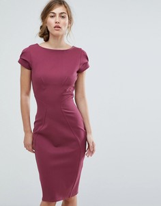 Платье-футляр с присборенными короткими рукавами Closet - Фиолетовый