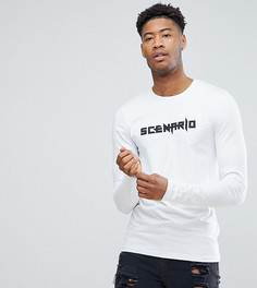 Обтягивающий лонгслив с принтом ASOS TALL - Белый