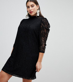 Кружевное платье мини с объемными рукавами ASOS CURVE - Черный