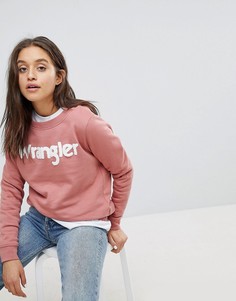 Свитшот с флоковым логотипом Wrangler - Розовый