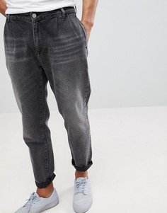 Черные выбеленные джинсы с двумя складками Noak - Черный Asos