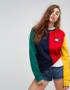 Свитшот колор блок в стиле 90-х Tommy Jeans Capsule - Мульти
