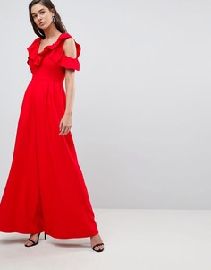 Комбинезон с оборками ASOS - Черный