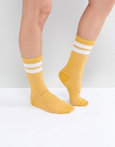 Носки горчичного цвета с полосками ASOS - Желтый