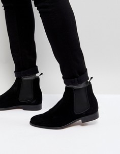 Черные замшевые ботинки челси Walk London - Черный