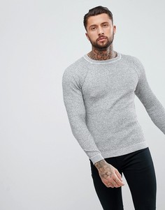 Серый фактурный джемпер с рукавами реглан ASOS - Серый