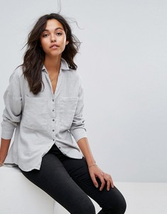 Свободная рубашка с карманом Esprit - Серый