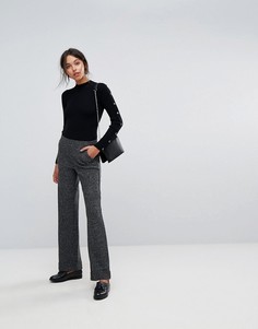 Строгие брюки с широкими штанинами Esprit - Черный