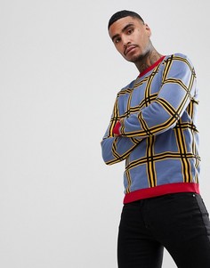 Синий джемпер в клетку ASOS - Синий