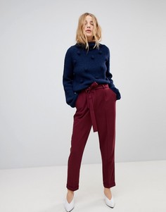 Тканые широкие брюки с поясом-оби ASOS - Красный