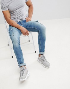Супероблегающие джинсы с накладными карманами ASOS - Синий