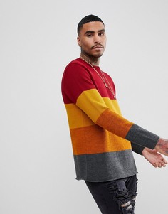 Oversize-джемпер в полоску ASOS - Красный