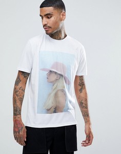 Свободная футболка с принтом Lady Gaga ASOS - Белый