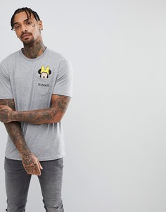 Длинная футболка с карманом ASOS Minnie Mouse - Серый