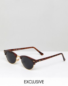 Круглые солнцезащитные очки в черепаховой оправе Reclaimed Vintage - Коричневый