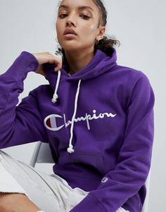 Худи с логотипом на груди Champion - Фиолетовый