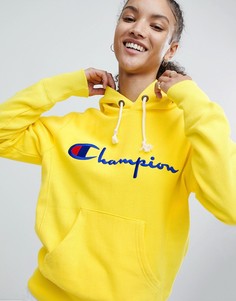 Худи с логотипом на груди Champion - Желтый