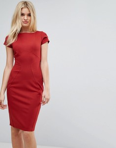 Платье-футляр с присборенными короткими рукавами Closet - Оранжевый