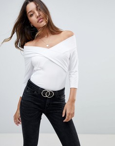 Боди с запахом ASOS - Белый
