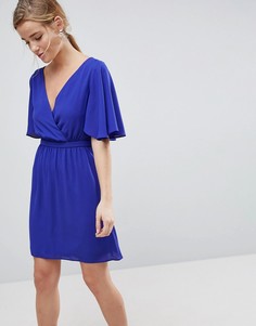 Платье мини с рукавами клеш ASOS - Синий