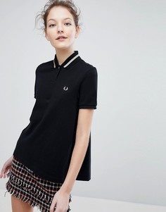 Футболка-поло с плиссировкой на спине Fred Perry - Черный