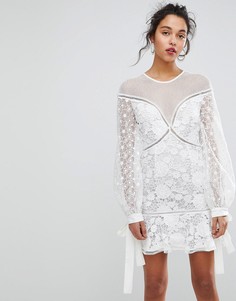 Кружевное платье мини с цветочным рисунком Keepsake - Белый