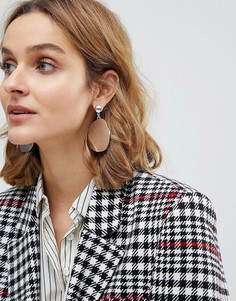 Серьги с подвеской-диском ASOS - Серебряный