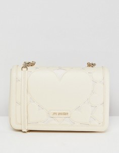 Сумка на плечо с сердцем и цепочкой Love Moschino - Кремовый