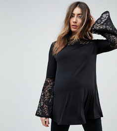 Топ с кружевными вставками Bluebelle Maternity - Черный