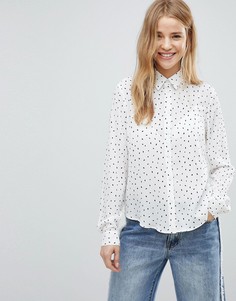 Свободная блузка в горошек Glamorous - Белый
