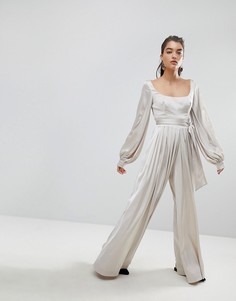 Комбинезон с широкими штанинами Stylemafia Talara - Бежевый
