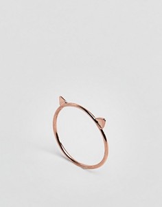 Золотисто-розовое кольцо с кошкой ASOS - Медный
