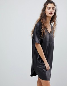 Платье мини из полиуретана ASOS - Черный