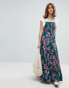 Платье макси с цветочным принтом Free People - Зеленый