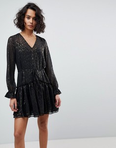 Платье мини металлик AllSaints - Черный