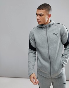 Худи серого цвета на молнии Puma Running Evostripe Move 59491503 - Серый