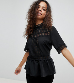 Блузка с баской New Look Petite - Черный