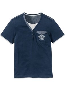 Футболка Slim Fit (темно-синий) Bonprix